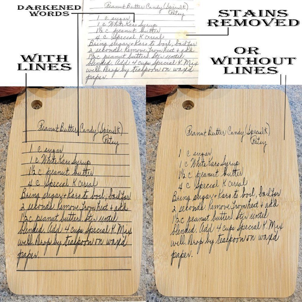 Personalized Cutting Board - Grandmas Handwritten Recipe Engraved